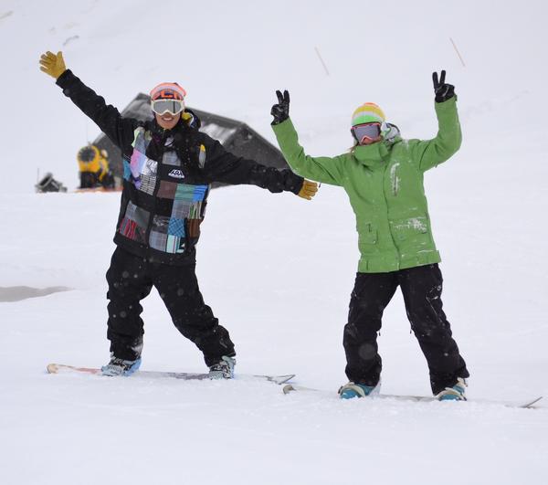 Remarkables staff members Tanya Papandrea and Gillian Leake taking a ride break